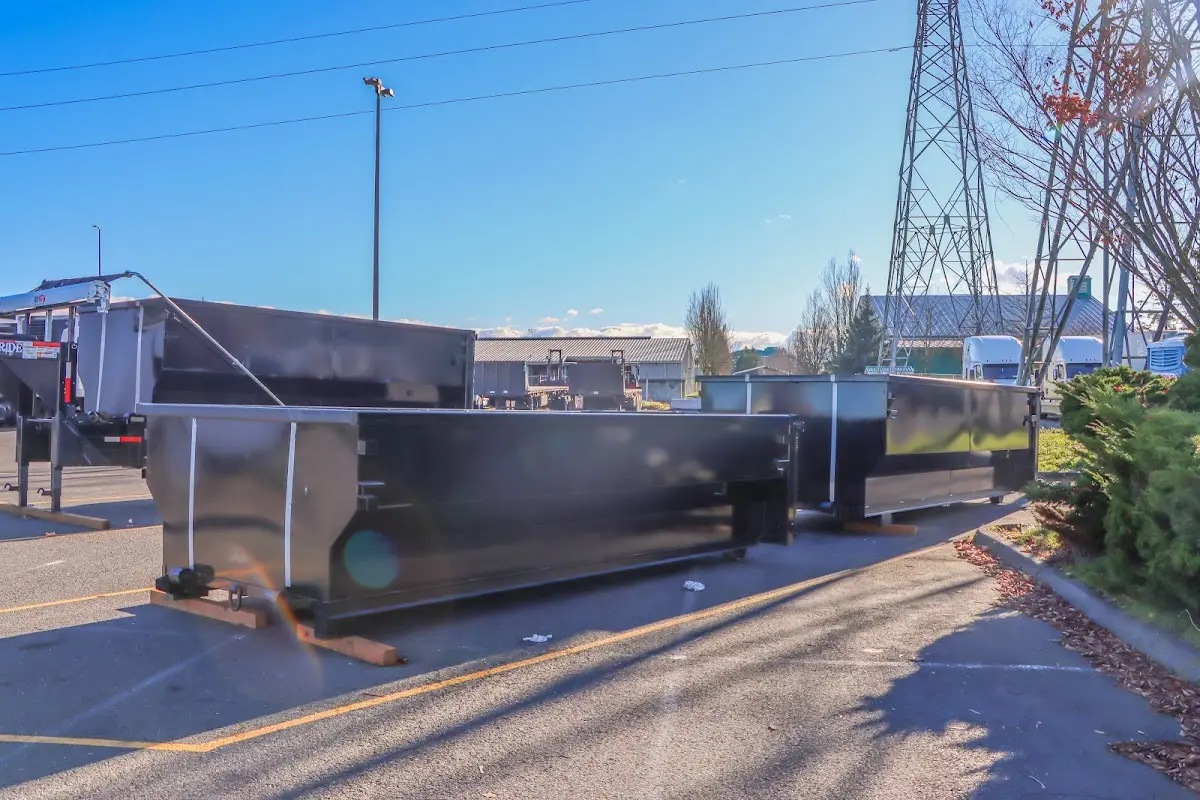 Roll-off dumpster ready for waste disposal at job site for 15 Yard Dumpster Rental in Shelby
